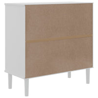 Thumbnail for Sideboard SENJA Rattan-Optik Weiß 80x35x80 cm Kiefernholz
