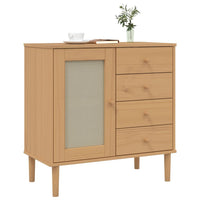 Thumbnail for Sideboard SENJA Rattan-Optik Braun 80x40x80 cm Kiefernholz