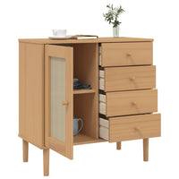 Thumbnail for Sideboard SENJA Rattan-Optik Braun 80x40x80 cm Kiefernholz