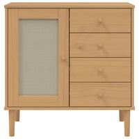 Thumbnail for Sideboard SENJA Rattan-Optik Braun 80x40x80 cm Kiefernholz