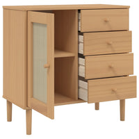 Thumbnail for Sideboard SENJA Rattan-Optik Braun 80x40x80 cm Kiefernholz