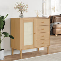 Thumbnail for Sideboard SENJA Rattan-Optik Braun 80x40x80 cm Kiefernholz