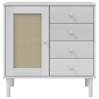 Thumbnail for Sideboard SENJA Rattan-Optik Weiß 80x40x80 cm Kiefernholz