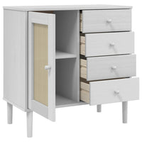 Thumbnail for Sideboard SENJA Rattan-Optik Weiß 80x40x80 cm Kiefernholz