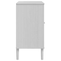 Thumbnail for Sideboard SENJA Rattan-Optik Weiß 80x40x80 cm Kiefernholz