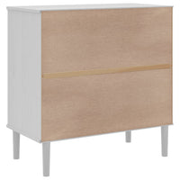 Thumbnail for Sideboard SENJA Rattan-Optik Weiß 80x40x80 cm Kiefernholz