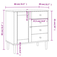 Thumbnail for Sideboard SENJA Rattan-Optik Weiß 80x40x80 cm Kiefernholz