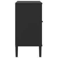 Thumbnail for Sideboard SENJA Rattan-Optik Schwarz 80x40x80 cm Kiefernholz