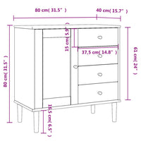 Thumbnail for Sideboard SENJA Rattan-Optik Schwarz 80x40x80 cm Kiefernholz