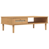 Thumbnail for Couchtisch SENJA Rattan-Optik Braun 100x55x33 cm Kiefernholz