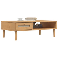 Thumbnail for Couchtisch SENJA Rattan-Optik Braun 100x55x33 cm Kiefernholz