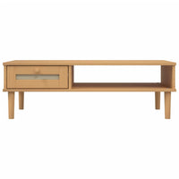 Thumbnail for Couchtisch SENJA Rattan-Optik Braun 100x55x33 cm Kiefernholz