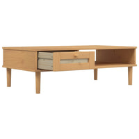 Thumbnail for Couchtisch SENJA Rattan-Optik Braun 100x55x33 cm Kiefernholz