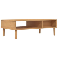 Thumbnail for Couchtisch SENJA Rattan-Optik Braun 100x55x33 cm Kiefernholz