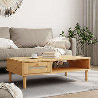 Thumbnail for Couchtisch SENJA Rattan-Optik Braun 100x55x33 cm Kiefernholz