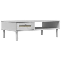 Thumbnail for Couchtisch SENJA Rattan-Optik Weiß 100x55x33 cm Kiefernholz