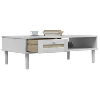 Thumbnail for Couchtisch SENJA Rattan-Optik Weiß 100x55x33 cm Kiefernholz