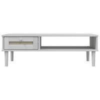 Thumbnail for Couchtisch SENJA Rattan-Optik Weiß 100x55x33 cm Kiefernholz