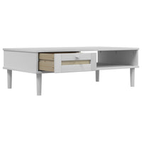 Thumbnail for Couchtisch SENJA Rattan-Optik Weiß 100x55x33 cm Kiefernholz