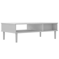 Thumbnail for Couchtisch SENJA Rattan-Optik Weiß 100x55x33 cm Kiefernholz
