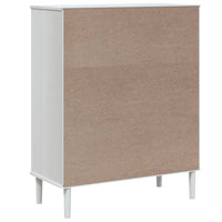 Thumbnail for Highboard SENJA Rattan-Optik Weiß 90x40x112 cm Kiefernholz