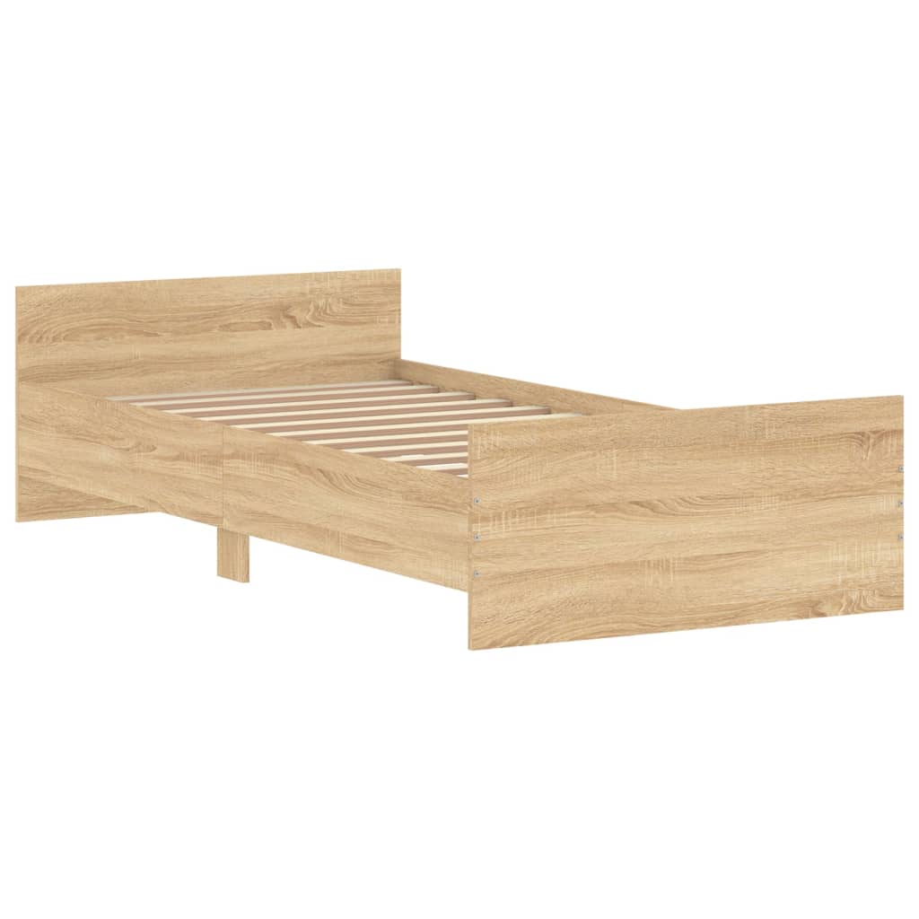 Bettgestell ohne Matratze Sonoma-Eiche 90x190 cm Holzwerkstoff
