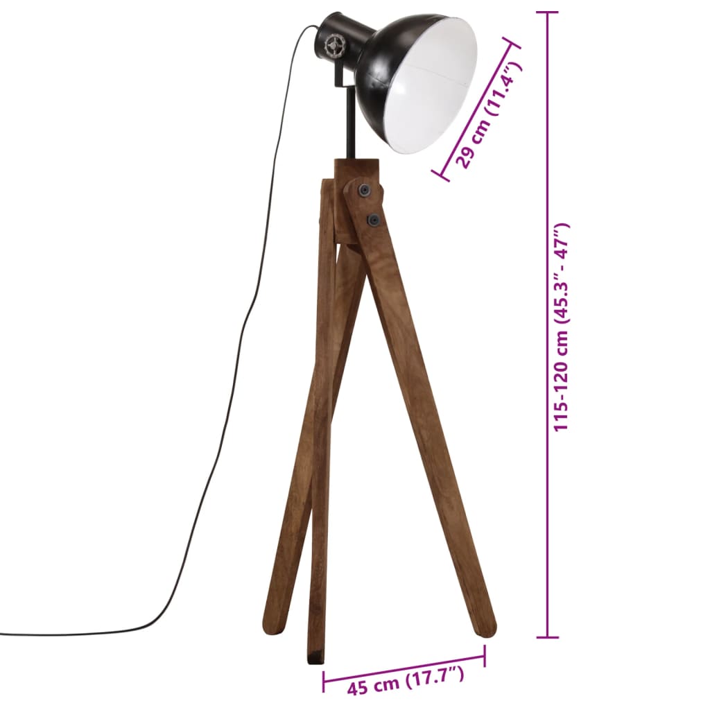 Stehleuchte 25 W Schwarz 45x45x120 cm E27