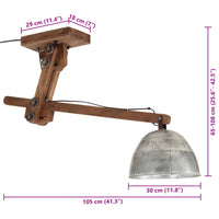 Thumbnail for Deckenleuchte 25 W Vintage Silbern 105x30x65-108 cm E27