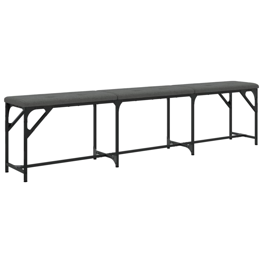 Essbank Dunkelgrau 186x32x45 cm Stahl und Stoff