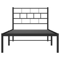 Thumbnail for Bettgestell mit Kopfteil Metall Schwarz 90x190 cm