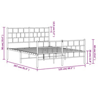Thumbnail for Bettgestell mit Kopf- und Fußteil Metall Schwarz 120x200 cm