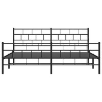 Thumbnail for Bettgestell mit Kopf- und Fußteil Metall Schwarz 183x213 cm