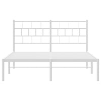 Thumbnail for Bettgestell mit Kopfteil Metall Weiß 140x190 cm