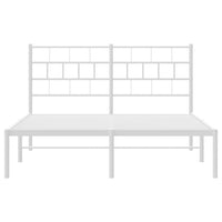 Thumbnail for Bettgestell mit Kopfteil Metall Weiß 150x200 cm