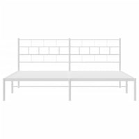 Thumbnail for Bettgestell mit Kopfteil Metall Weiß 183x213 cm