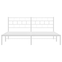 Thumbnail for Bettgestell mit Kopfteil Metall Weiß 193x203 cm