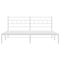 Thumbnail for Bettgestell mit Kopfteil Metall Weiß 200x200 cm