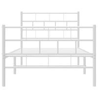 Thumbnail for Bettgestell mit Kopf- und Fußteil Metall Weiß 80x200 cm