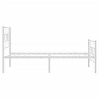 Thumbnail for Bettgestell mit Kopf- und Fußteil Metall Weiß 90x190 cm