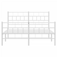 Thumbnail for Bettgestell mit Kopf- und Fußteil Metall Weiß 140x190 cm
