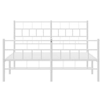 Thumbnail for Bettgestell mit Kopf- und Fußteil Metall Weiß 150x200 cm