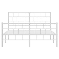 Thumbnail for Bettgestell mit Kopf- und Fußteil Metall Weiß 160x200 cm