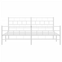 Thumbnail for Bettgestell mit Kopf- und Fußteil Metall Weiß 183x213 cm