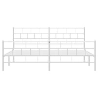 Thumbnail for Bettgestell mit Kopf- und Fußteil Metall Weiß 193x203 cm