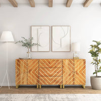 Thumbnail for Beistellschränke 3 Stk. Braun & Schwarz 60x33,5x75 cm Mangoholz