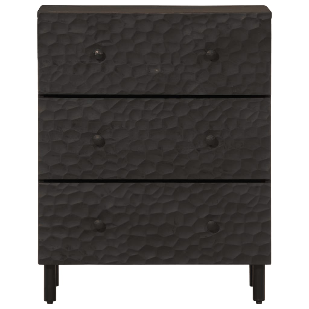 Beistellschränke 2 Stk. Schwarz 60x33x75 cm Massivholz Mango