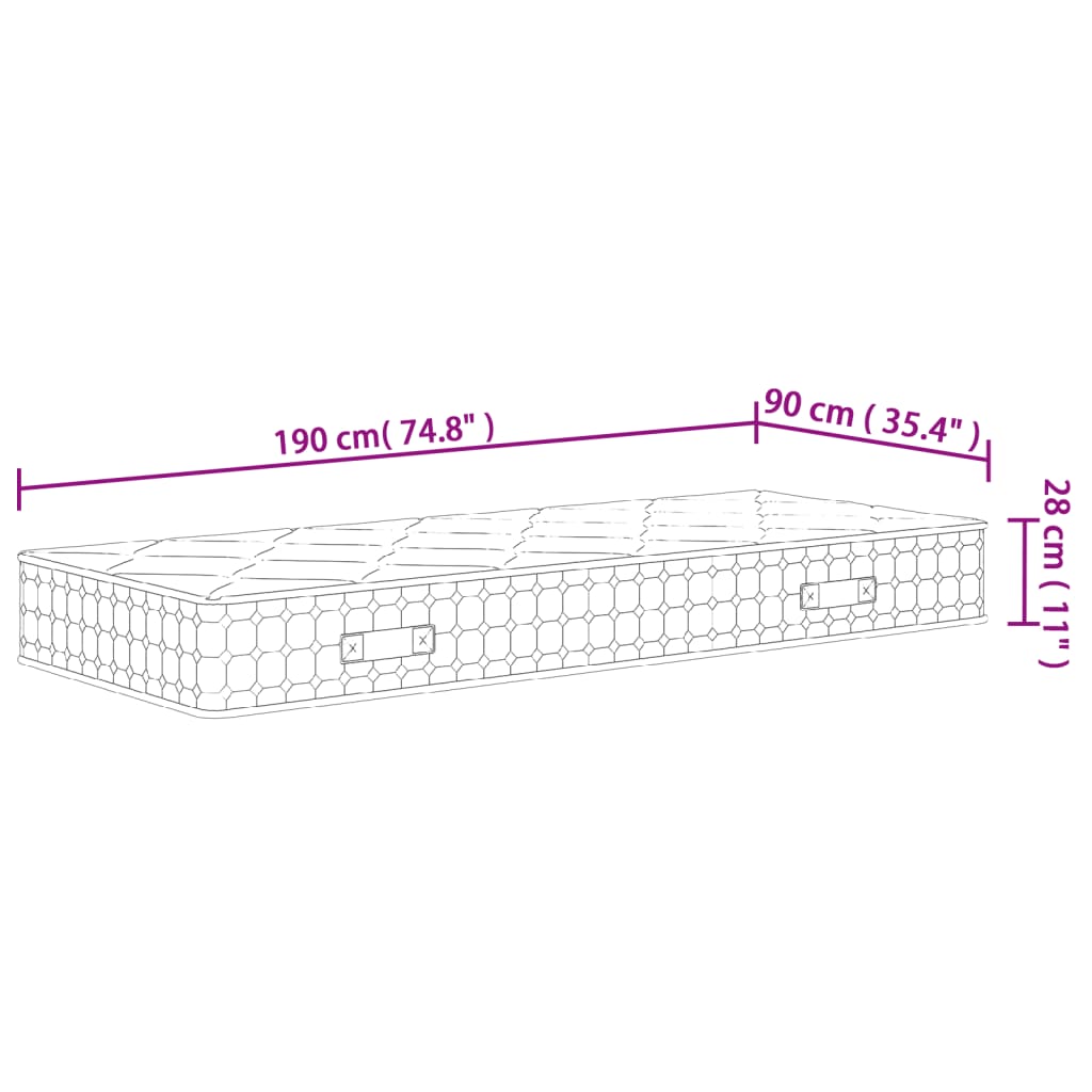 Matratze Taschenfederkern Medium Plus 90x190 cm