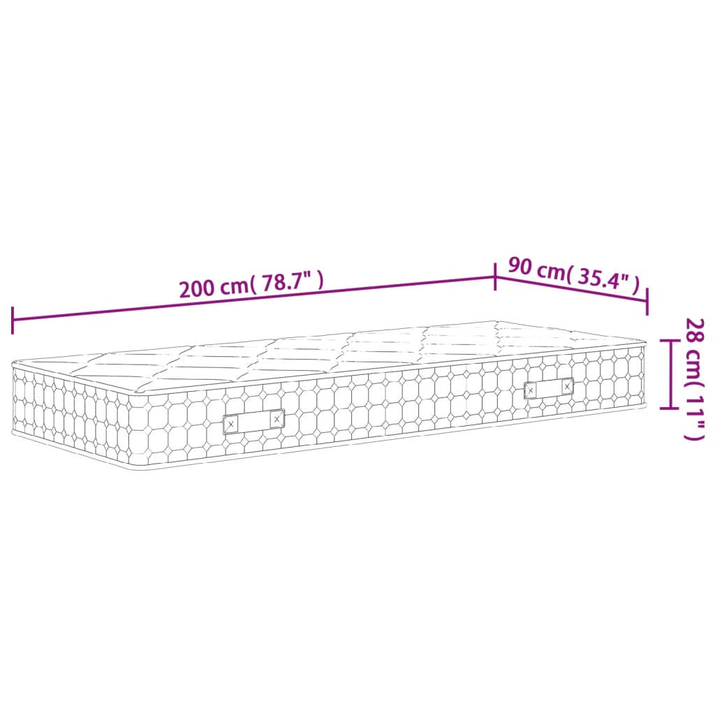 Matratze Taschenfederkern Medium Plus 90x200 cm