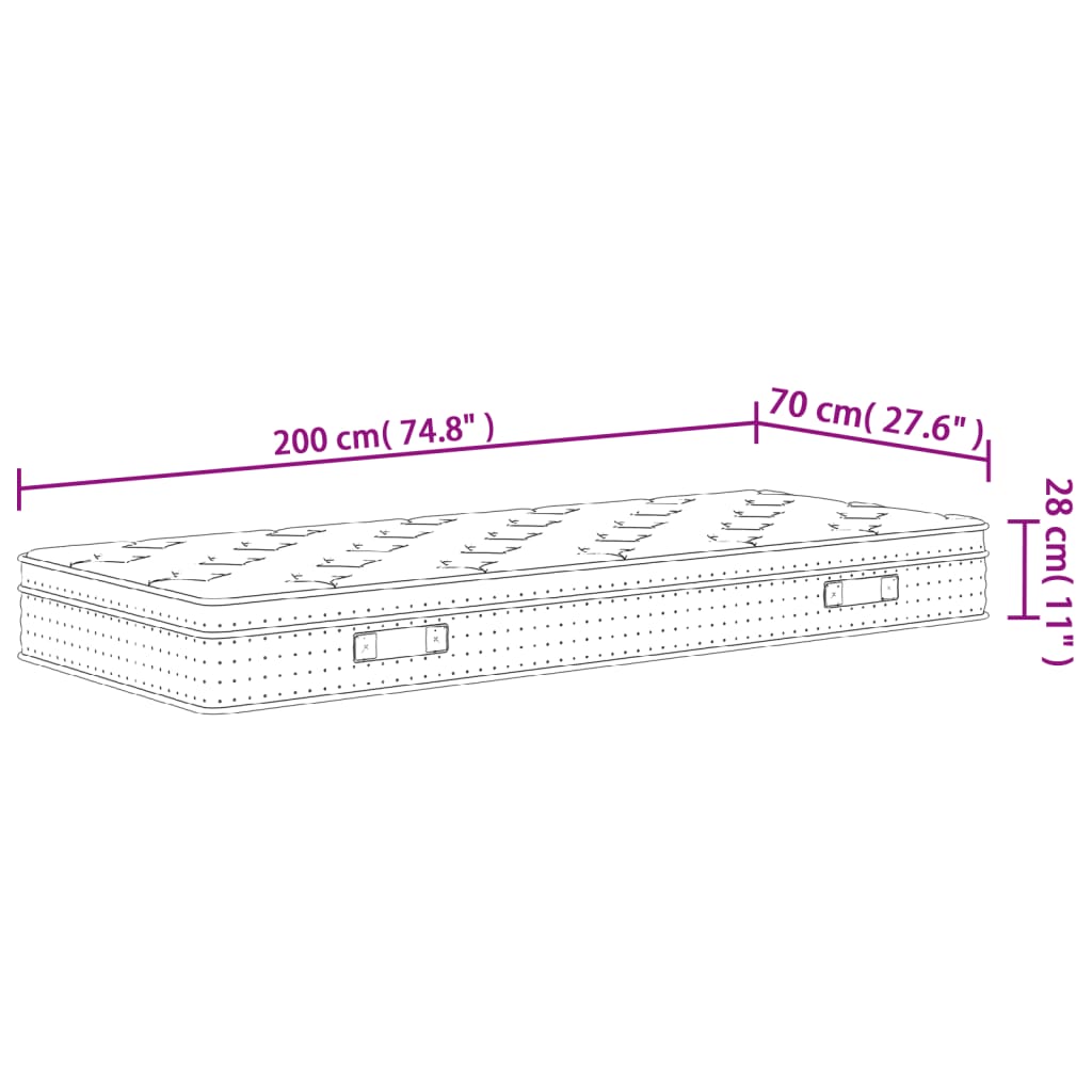 Matratze Taschenfederkern Medium Plus 70x200 cm