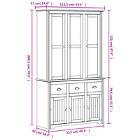 Thumbnail for Highboard BODO Weiß 115,5x43x200,5 cm Massivholz Kiefer